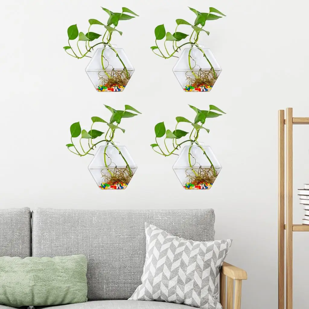 set of 4 Hanging Planter, Air Plants Holder, Vase Containers for Living Room Decor