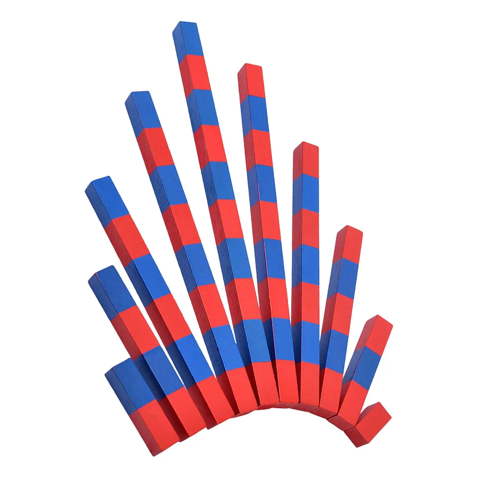 Math Montessori Red Blue Number Rods Counting Sticks Multifunctional Cognition Early Childhood Education for Activities Toddlers