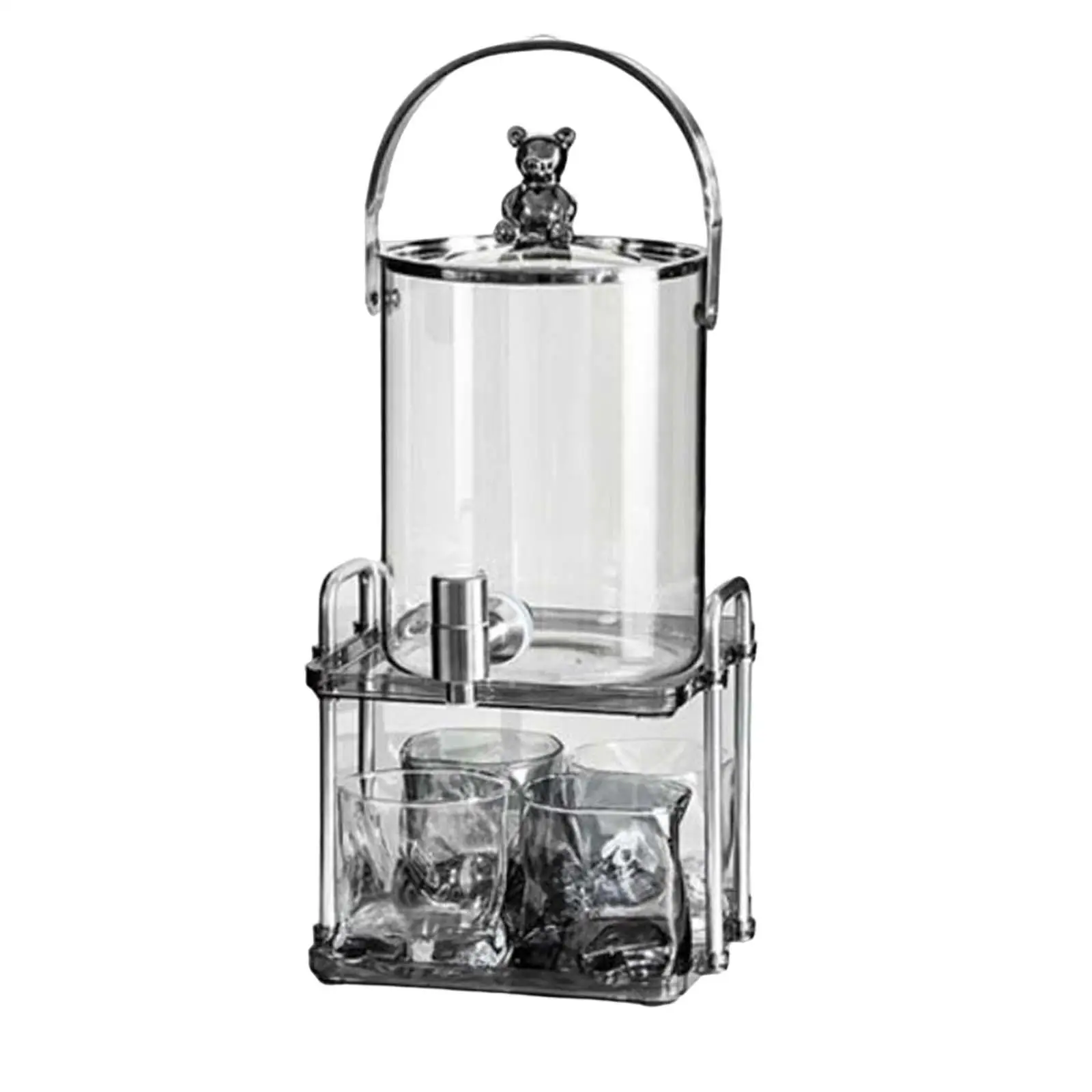Water Kettle Set with Bracket Large Capacity Juice Jar 3L Iced Beverage Dispenser for Dining Room Home Kitchen Fridge Lemonade
