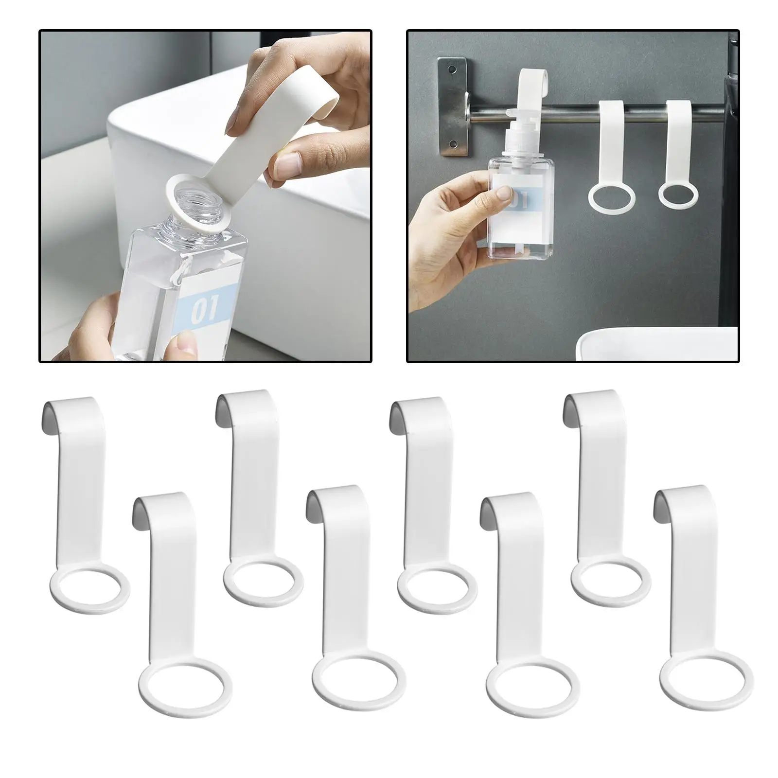 8 Pieces Shower Gel Bottle Holder Shampoo Lotion Soap Rack Hanger for Toilet