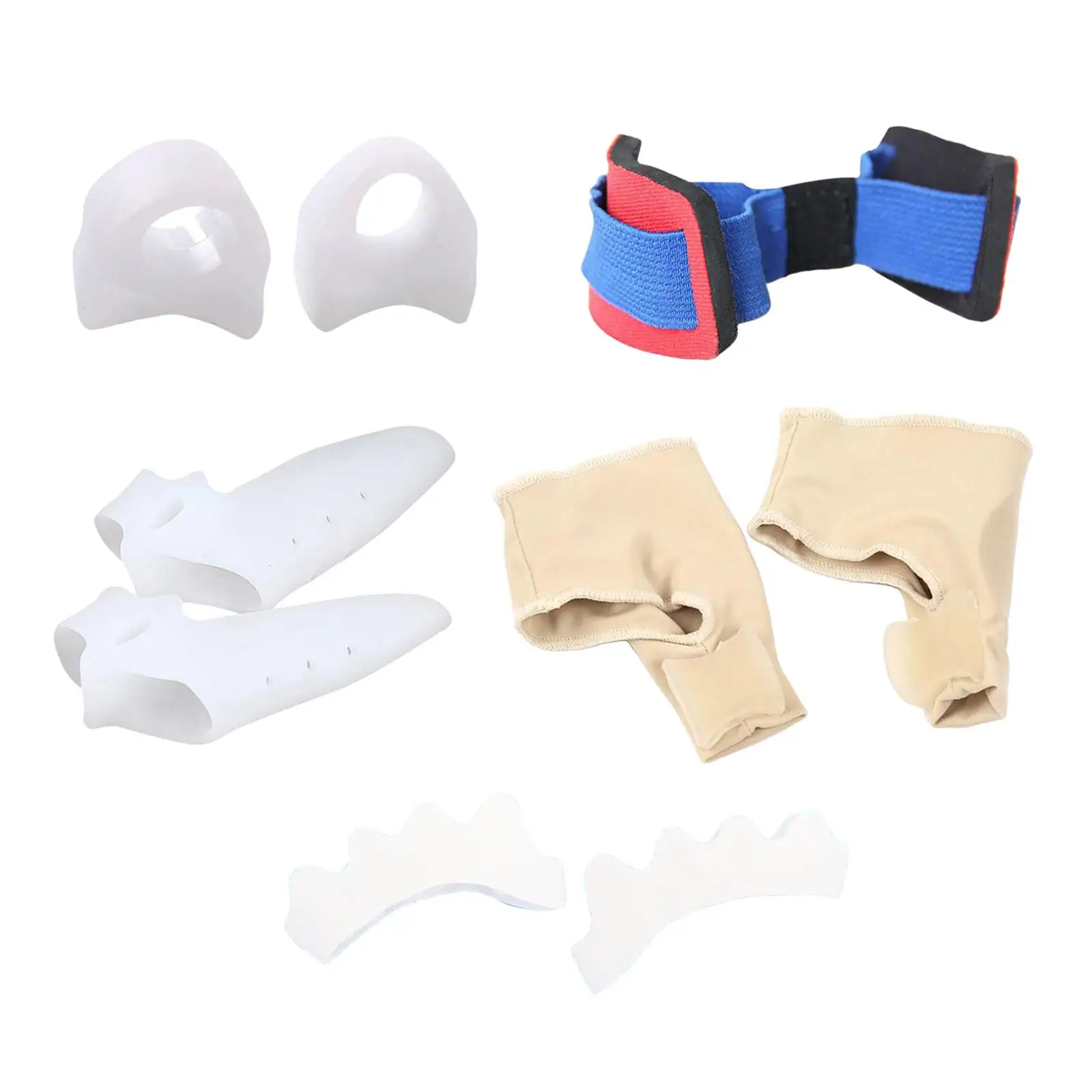 Set of 9 Bunion Corrector Bunion Relief Sleeves Kit, Toe Straightener Stretchy Toe Spreader