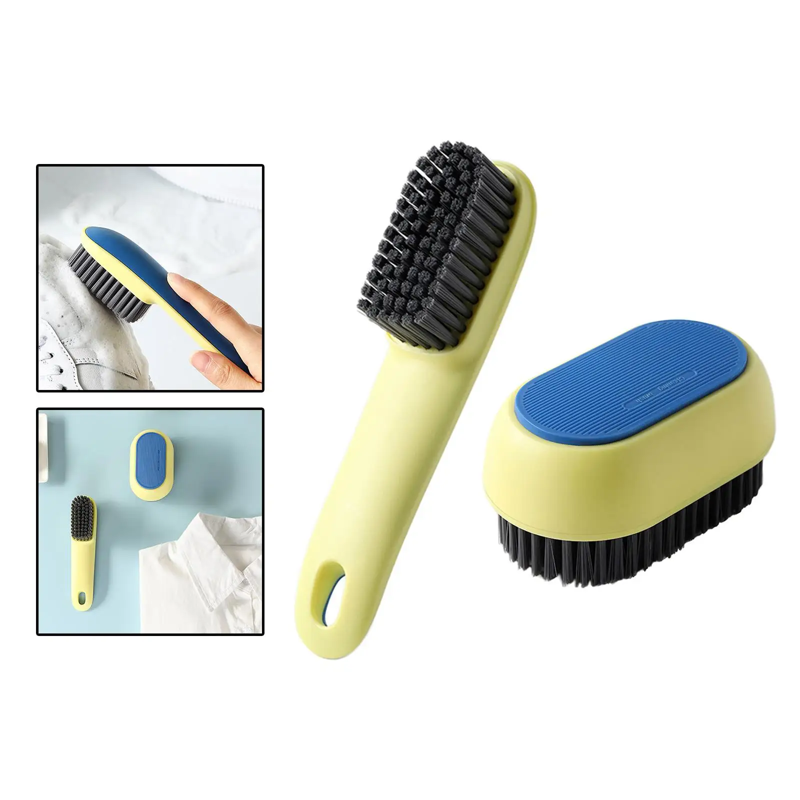 Multipurpose Shoe Brush Cleaner Cleaning Brush with Clothes Brush Cleaning Tools Shoe Shine Brush for Bathroom Travel Outdoor
