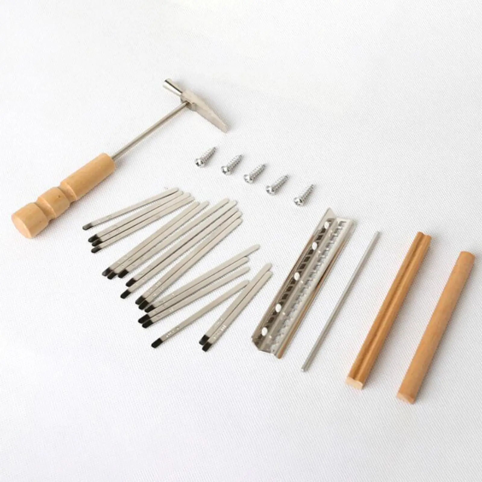 17 Keys Thumb Piano Replacement Set with Screws DIY Spare Parts