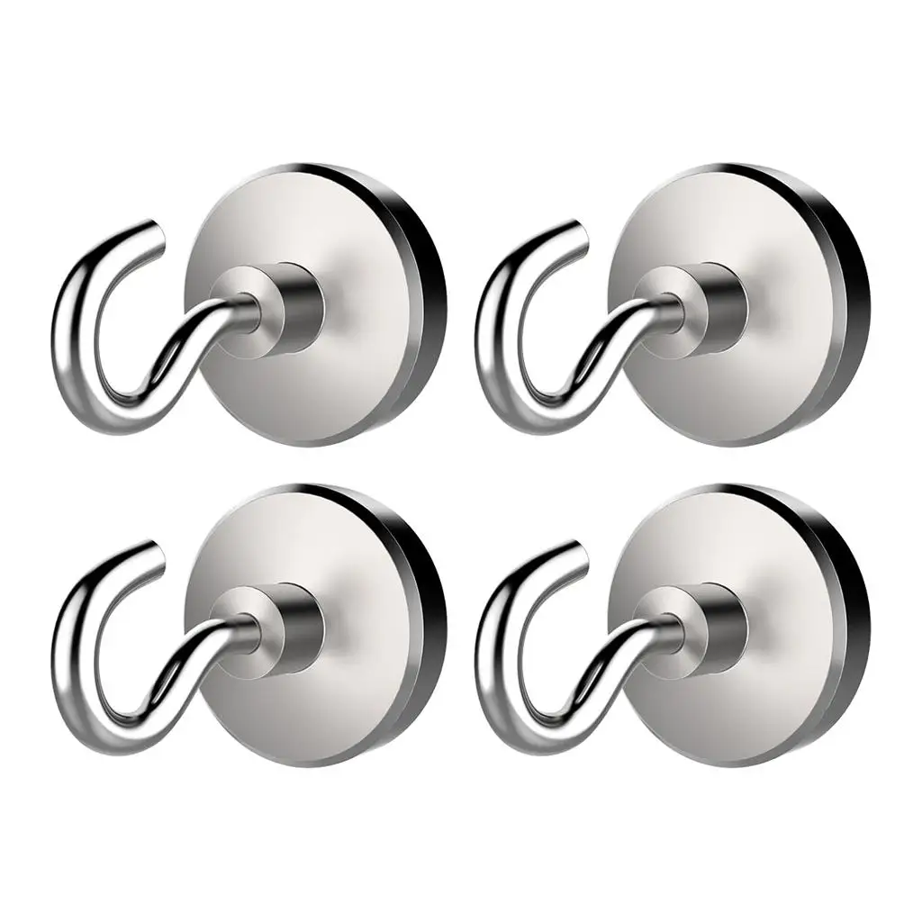 13X 4pcs Magnetic Hooks Hangers for Bathroom Kitchen Bedroom Garage 16mm Base