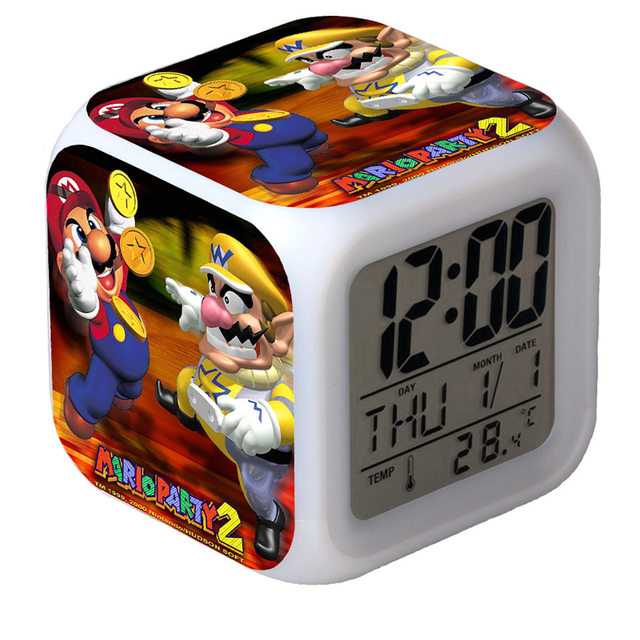 Gioco Super Mario Cartoon Alarm Clock Mario Cartoon Figures Toys sveglia  creativa studenti per bambini regali di natale di compleanno - AliExpress