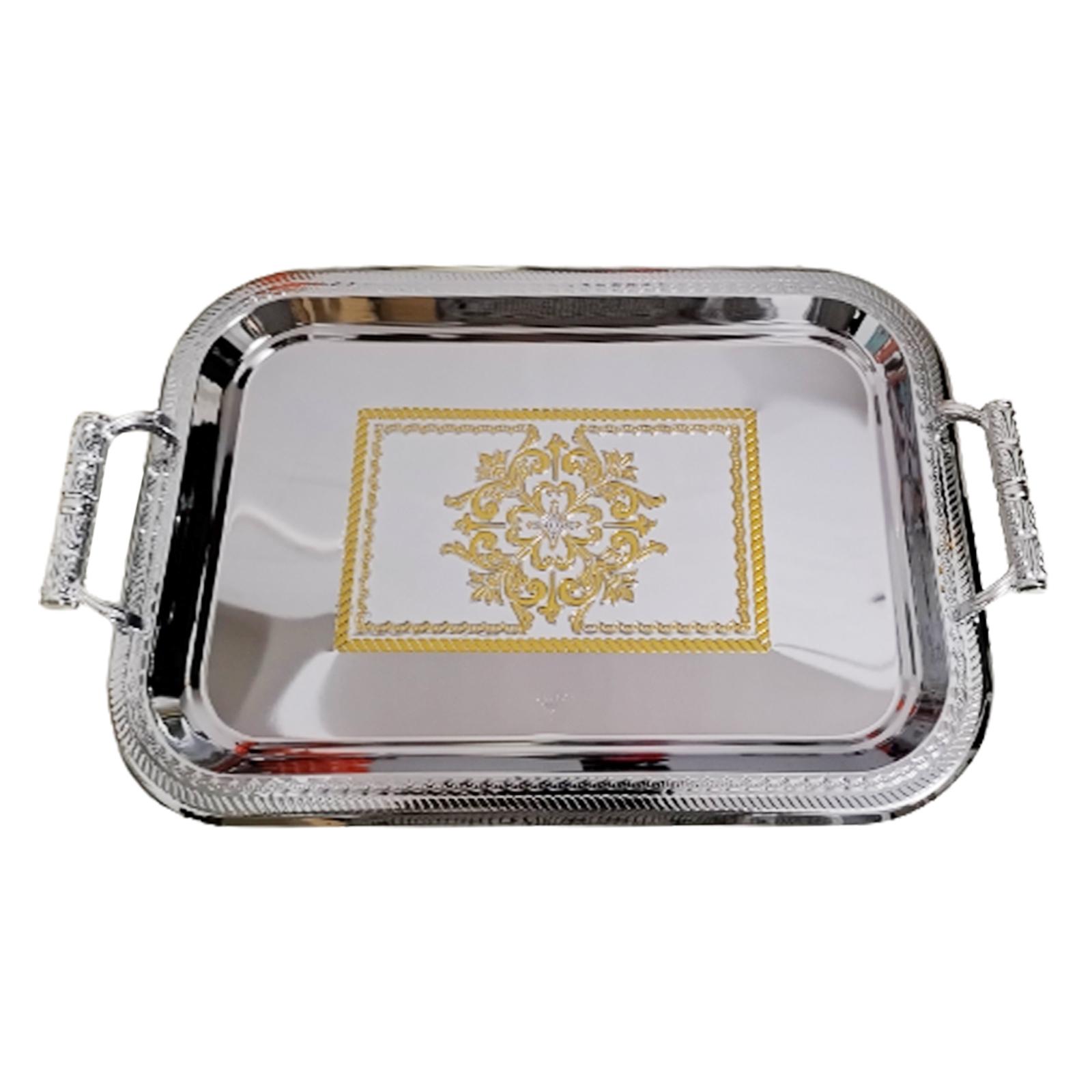 Modern Elegant Serving Tray with Handles for Bathroom Kitchen Countertop