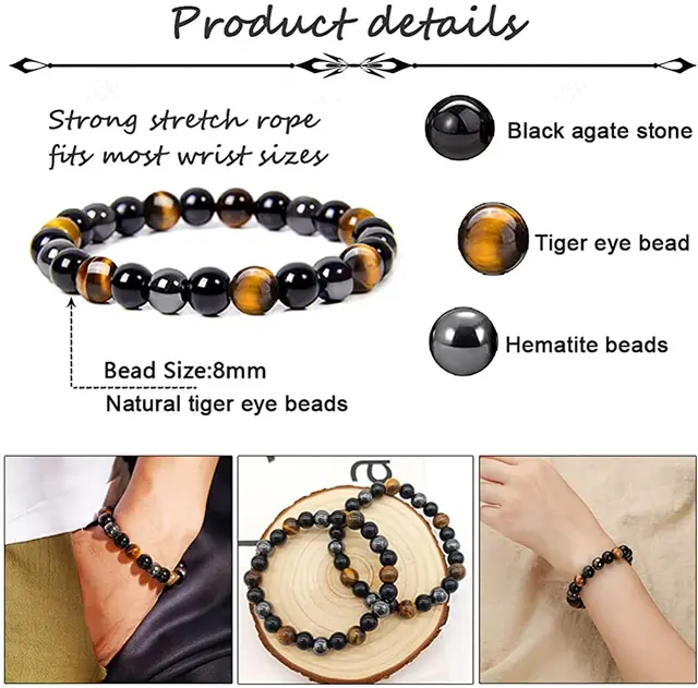 Buy MagnetRX® Hematite Magnetic Therapy Bracelet - MAX Strength Natural  Pain Relief and Healing Stones - Beaded Magnetic Hematite Bracelets (Double  Strength 8mm) Online at Low Prices in India - Amazon.in