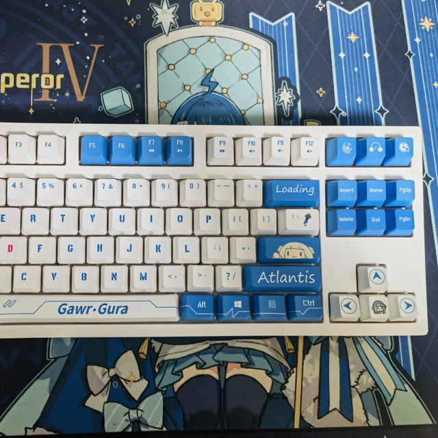 108 Keys/Set Hololive Gawr Gura Theme Cute Girl Keycap PBT