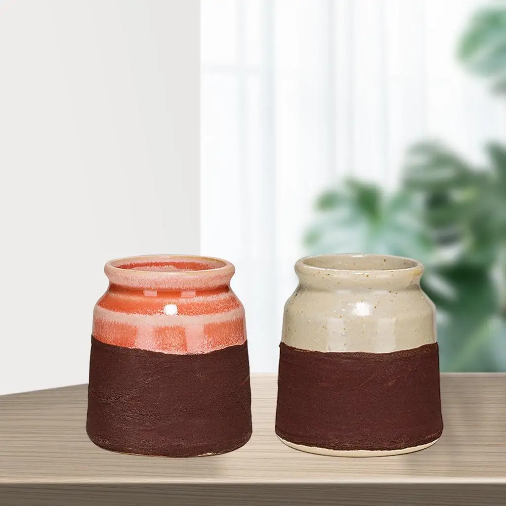 Ceramic Game Holder with Storage Jar for Fireplace Bathroom 