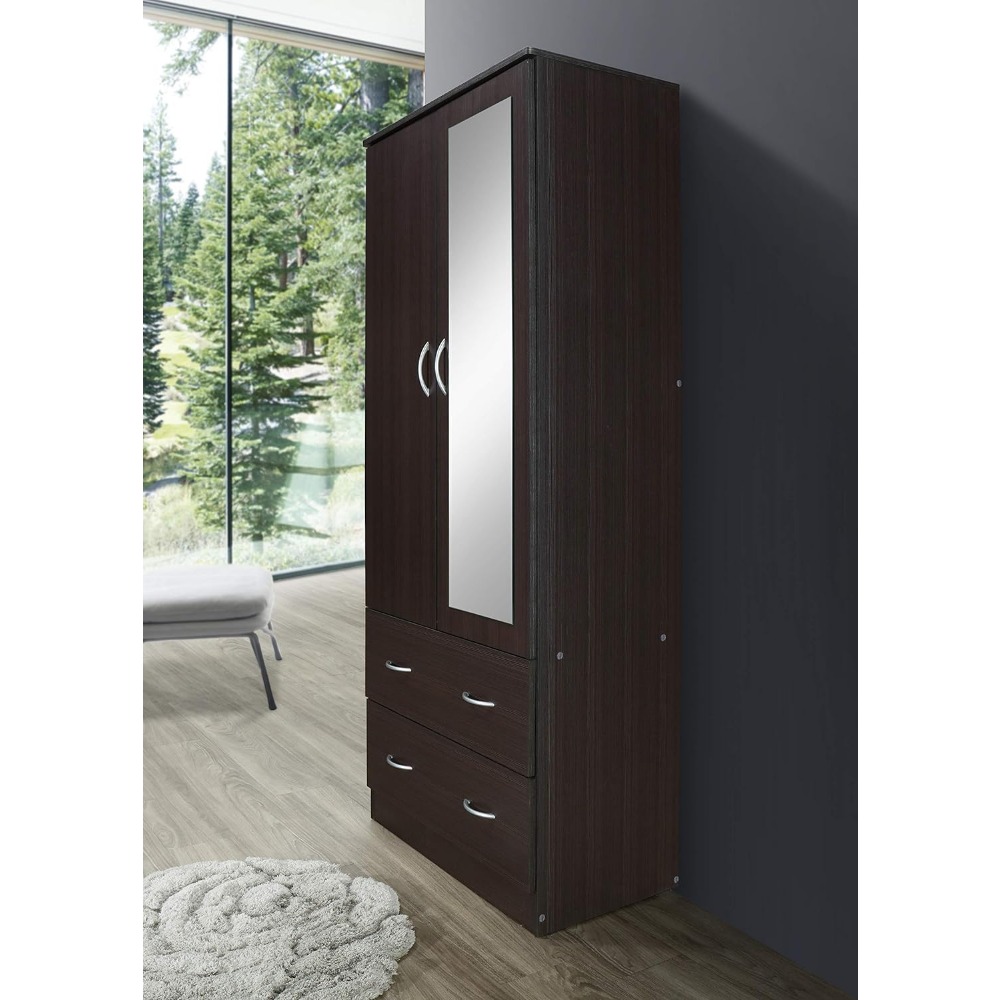 Title 13, Chocolate Cabinet/ Closet 2 Door Wood Wardrobe ...