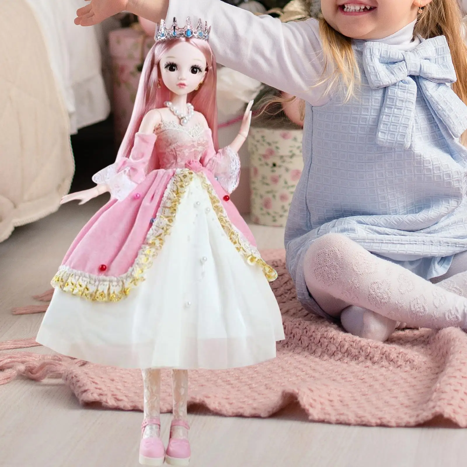 60cm Princess Doll with Clothes and Accessories Ball Jointed Doll for Kids Toys Doll Playset Kids Girl Best Gift Dollhouse