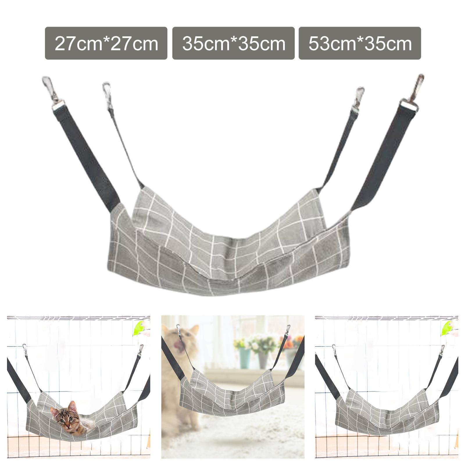 Reversible Cat Hammock for Cage Cotton and Linen Soft Breathable Pet Cage Hammock for Small Dogs Kitten Small Animals Ferret