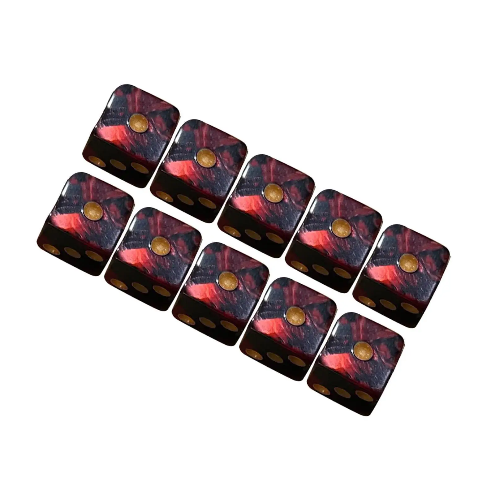 Set of 10 Six Sided Dices Set Toys Opaque for DND RPG Math Teaching Board Game