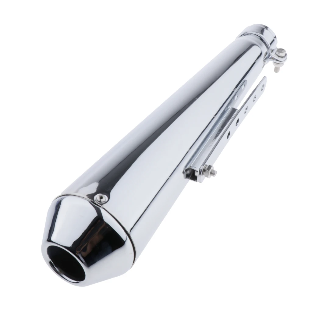 35/40/43mm Inlet Universal ATV Motorcycle Modified Exhaust Pipe Stainless Steel, 17.5 inch Length