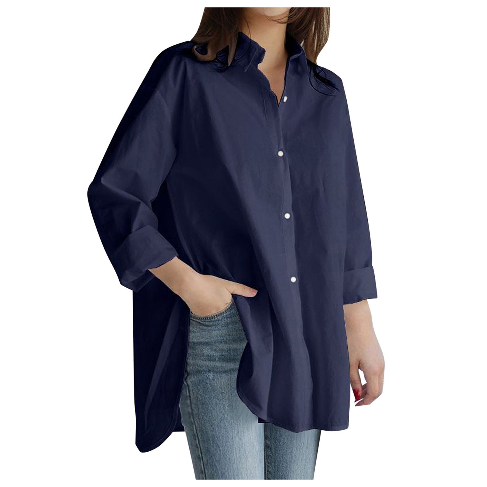 feminino, camisa solta casual, blusa grande, monocromática, top, 2021