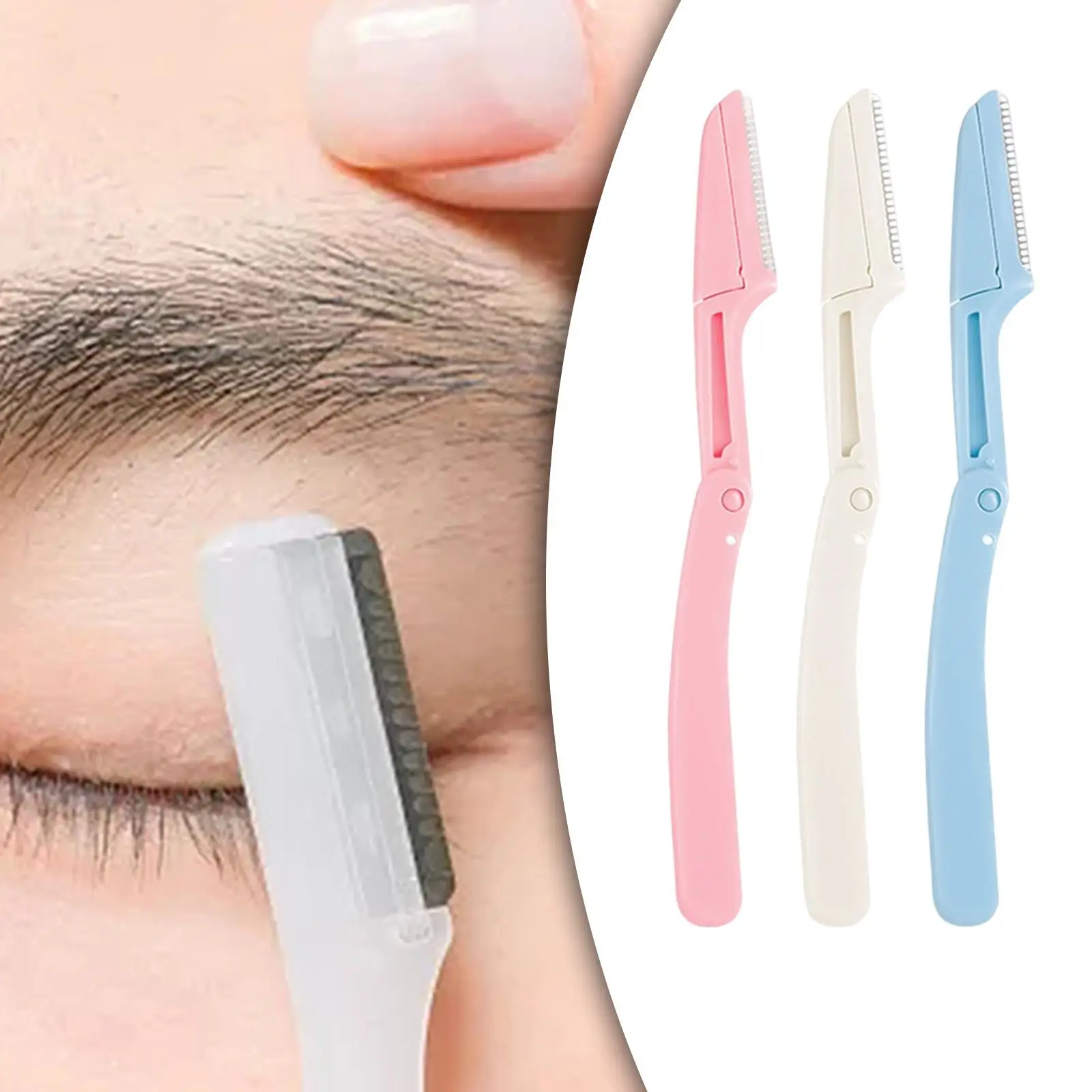 3x Multipurpose Eyebrow Shaper Makeup Tool Smoothing Trimming Women Men Facial Hair Remover for Lips Home legs Face