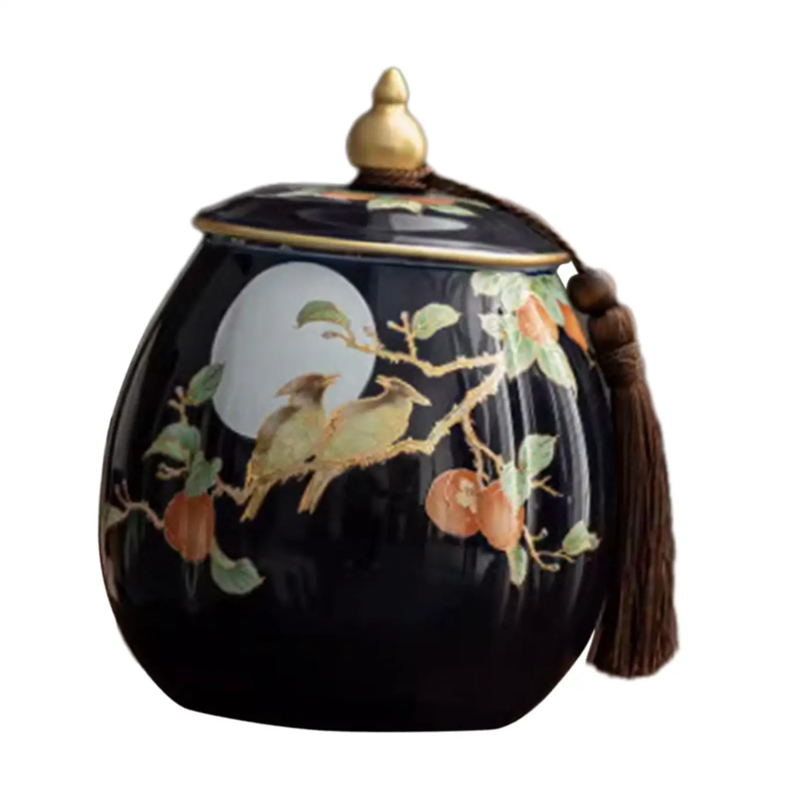 Tea Storage Container Chinese Ceramic Tea Canister for Sugar Coffee Decor