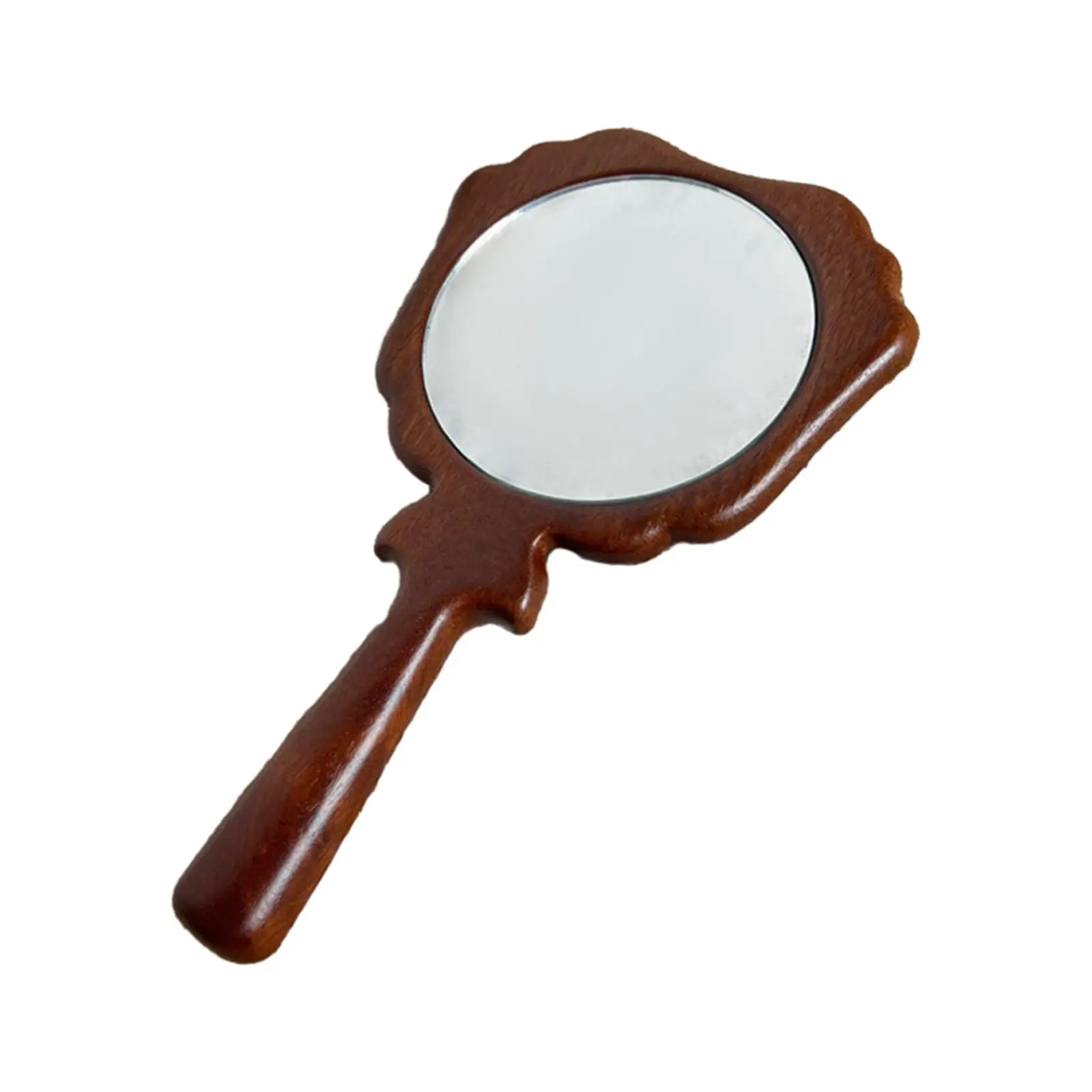 Hand Mirror Retro for Girl Handheld Mirror Small Vanity Mirror Wood Makeup Mirrors for Salon Hotels Make up Barber Hairdressing