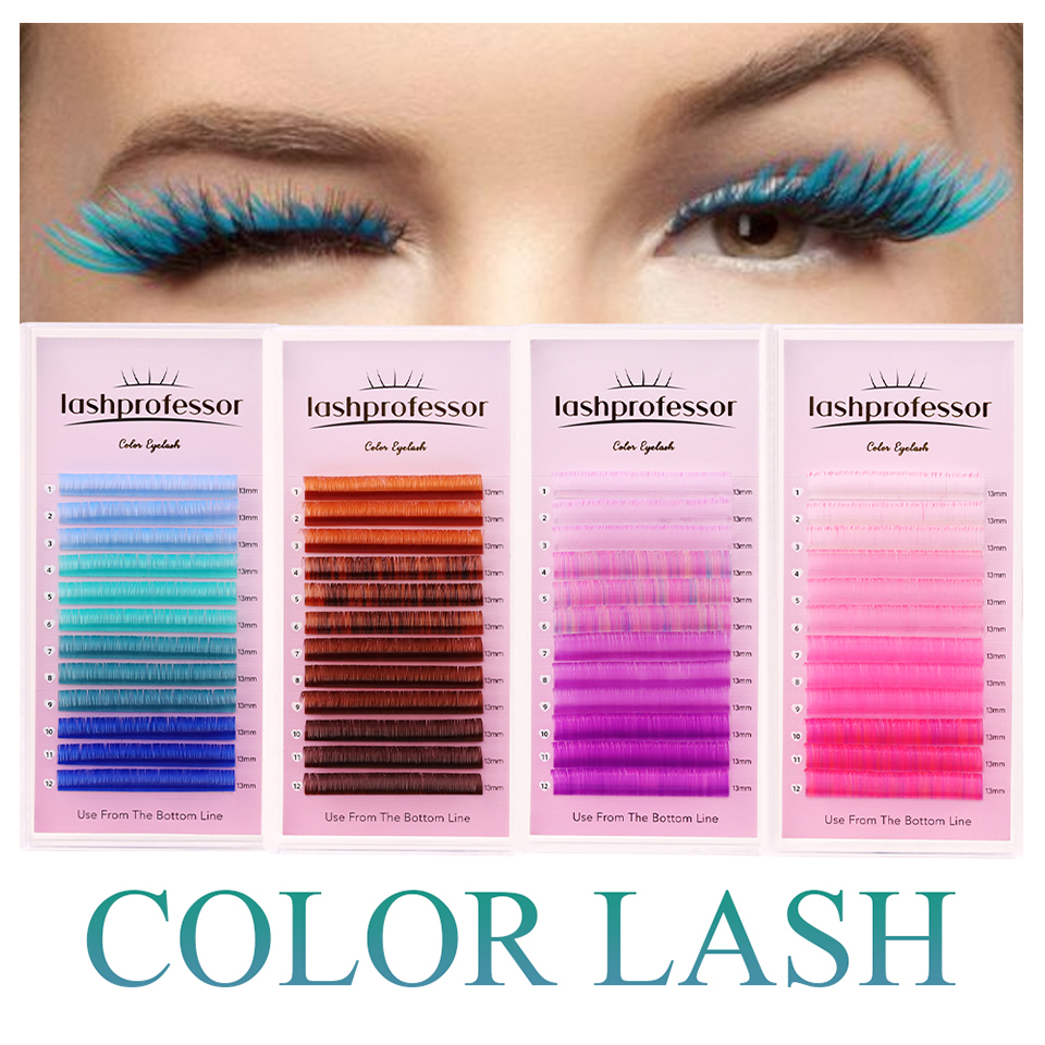 Best of Lashprofessor Colored Mix Individual Eyelash Extensions C / D Makeup Natural Soft False Silk Lash Faux Mink Russian Eyelash Cilios Reviews & Tips