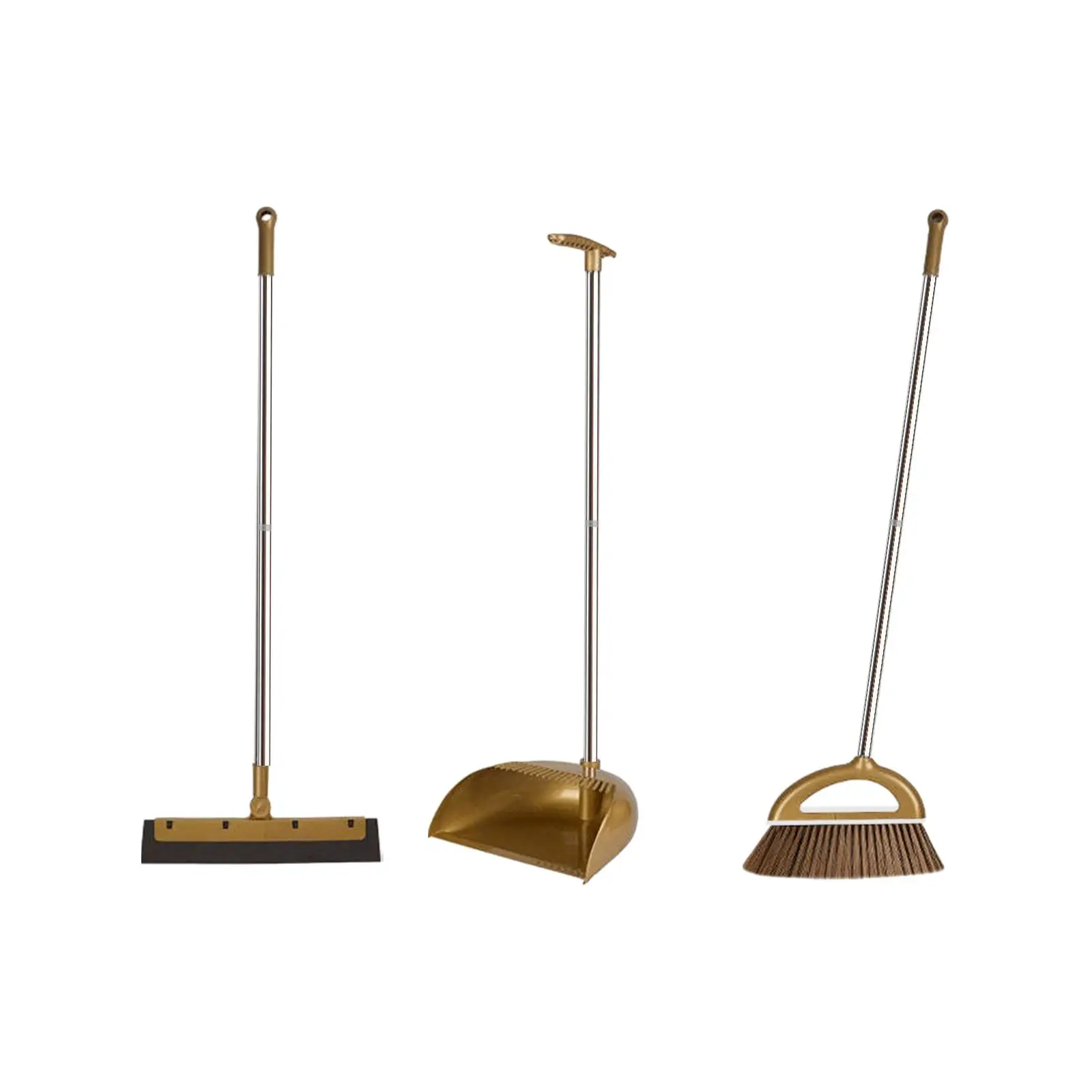 3 Pieces Broom and Dustpan Set Floor Wiper Foldable Broom Dust Pan for Outdoor Indoor Office Kitchen Cleaning Accessories
