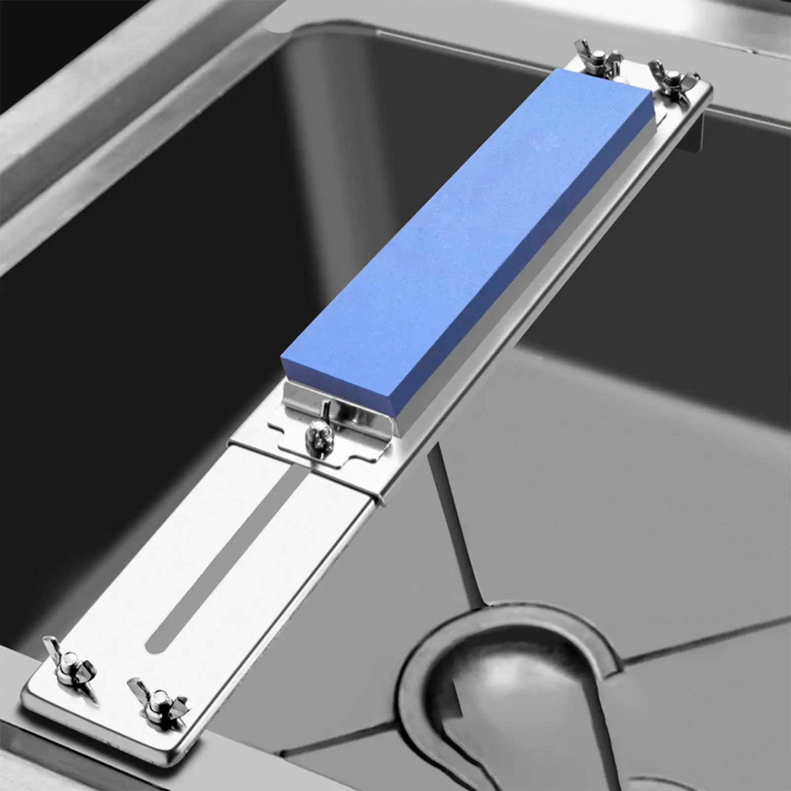 Stainless Steel Sharpener Stone Holder Adjustable Over Sink Sink Bridge Holder Whetstone Holder for Whetstone Sharpener