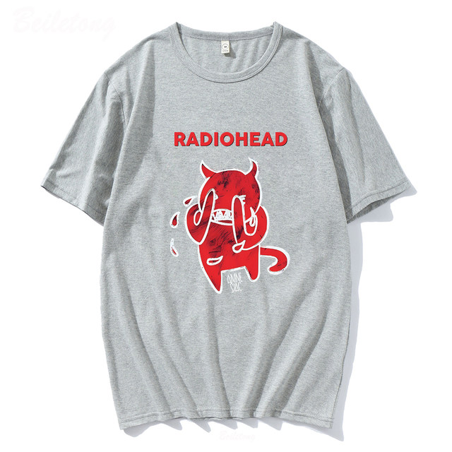 Radiohead T Shirt Cute Devil Cry Tshirt 100 Cotton Band Rock Funny Music  Album Print Loose Album Tops Music Tee Unisex Harajuku