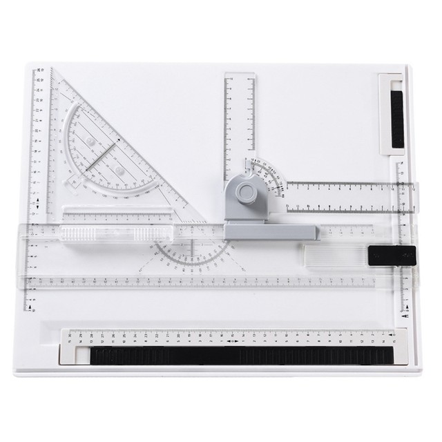 Lavagna Disegno Tecnico Tavolo Da Disegno Professionale NEWFUN A3 - Con Goniometro E Binario Parallelo, Angolo Regolabile Set Disegno Tecnico Completo Accessori - 8