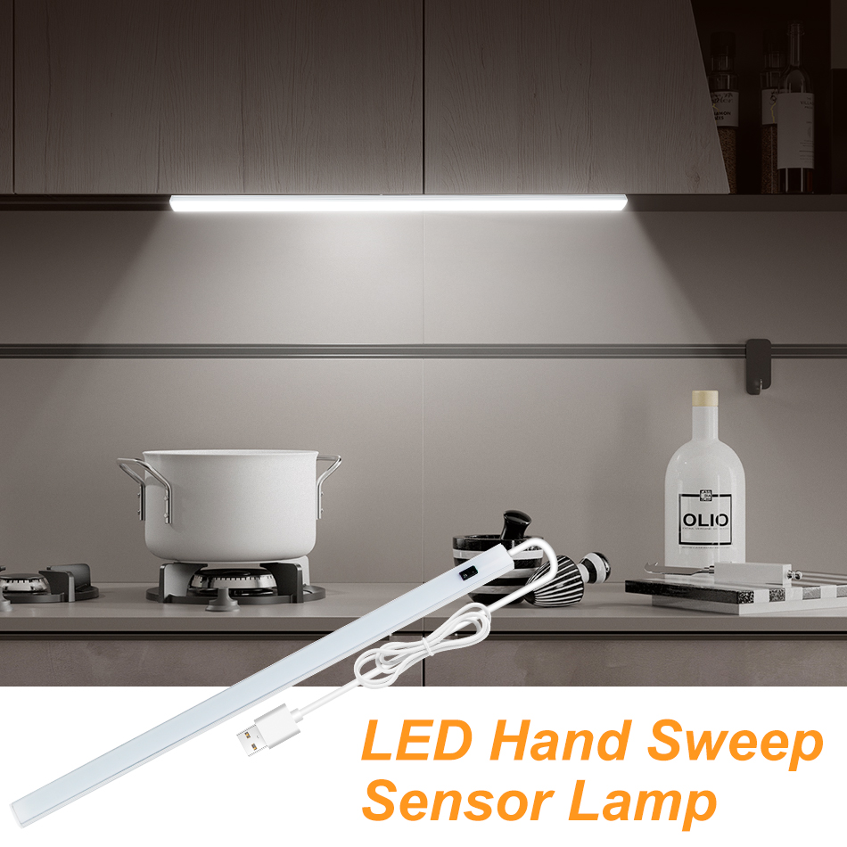 12V USB LED Strip Desk Lamp Hand Sweep Switch Motion Sensor Table Lamp 20/30/50cm Children Room LED Under Cabinet Kitchen Lights