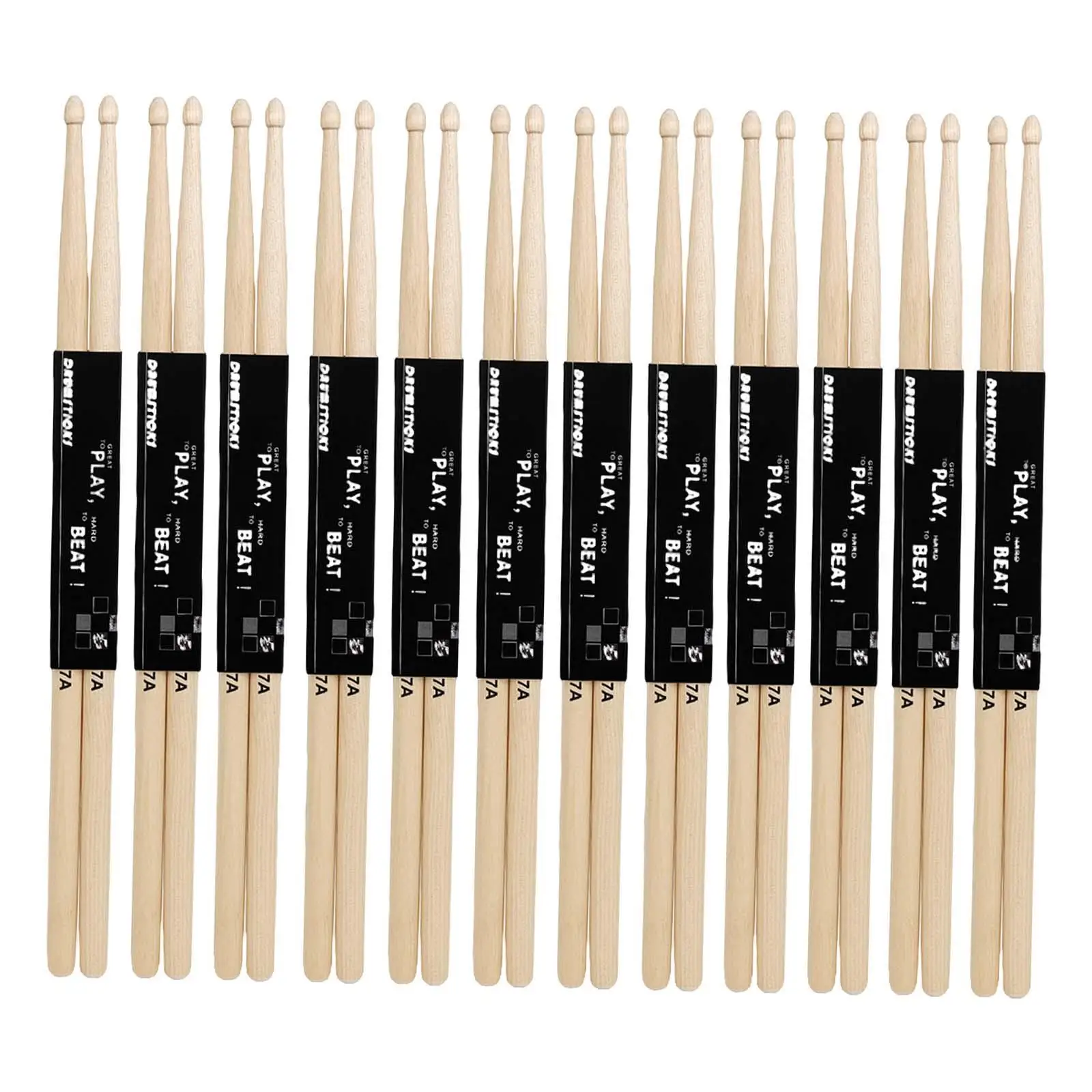 12 Pairs Classic Professional Wooden Drumstick for Children Beginners Kids