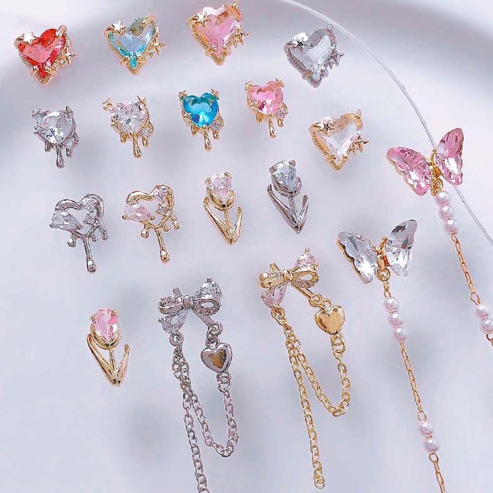 Best of 1Pc Sailor Moon Nail Charms Love Heart Butterfly Chain Nail Parts Tulip Flowers Nail Figures For Manicure Nail Accessories Reviews & Tips