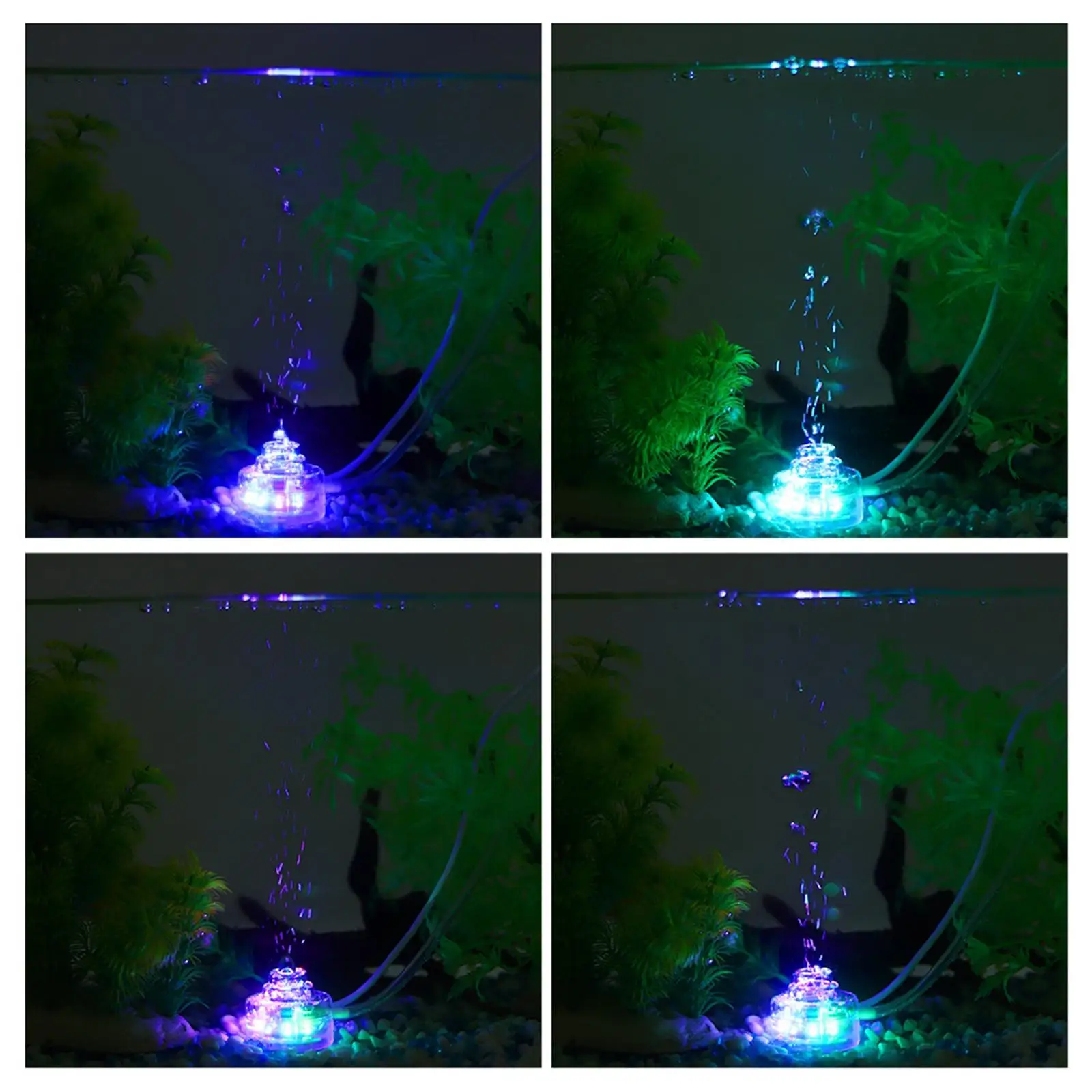 Aquarium LED Lights Air Bubble Fish Tank Making Oxygen Connect to Pump
