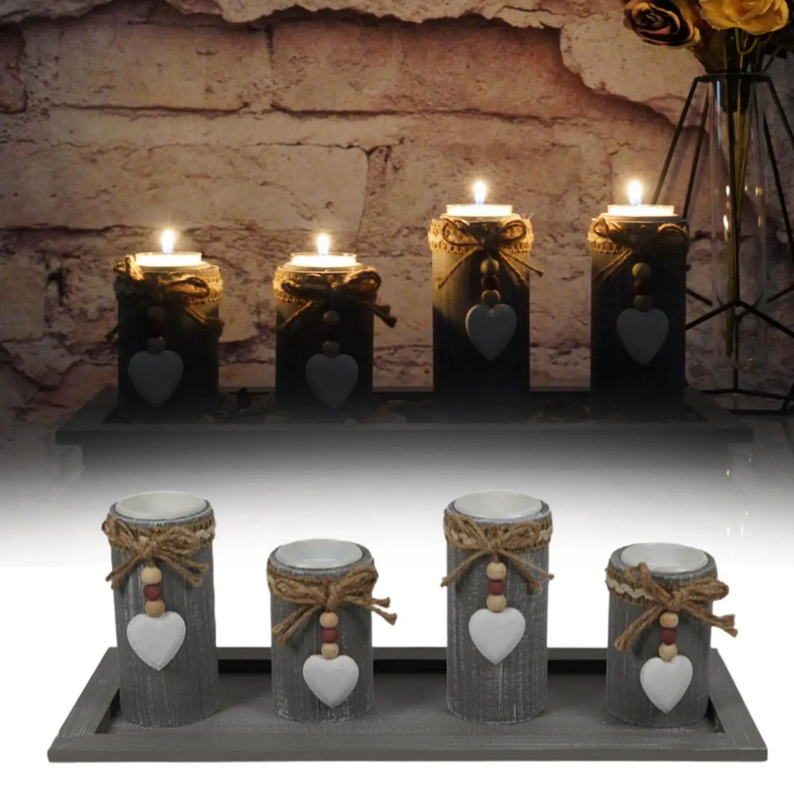 Set of 3 Pieces Candle Holder Set for Rustic Wedding Birthday Anniversary Party Anniversary Tea Light Votive Candle Holders