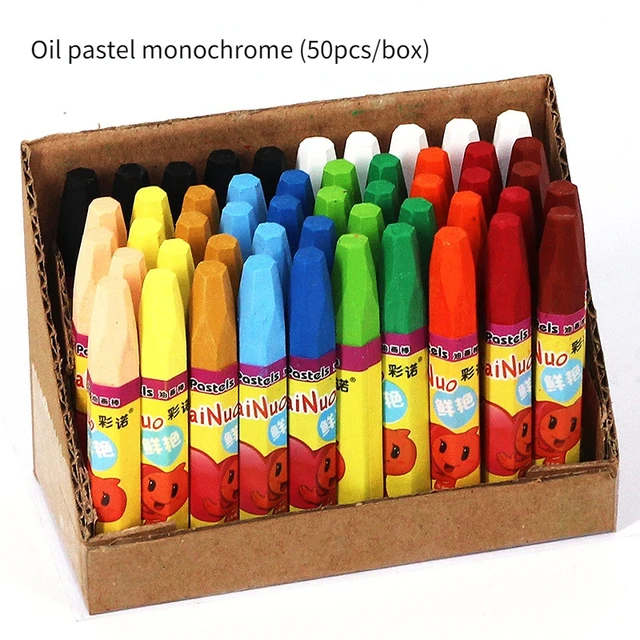 50PCS Crayon de Couleur Pastel A L'Huile Craie A la Cire Non Toxique