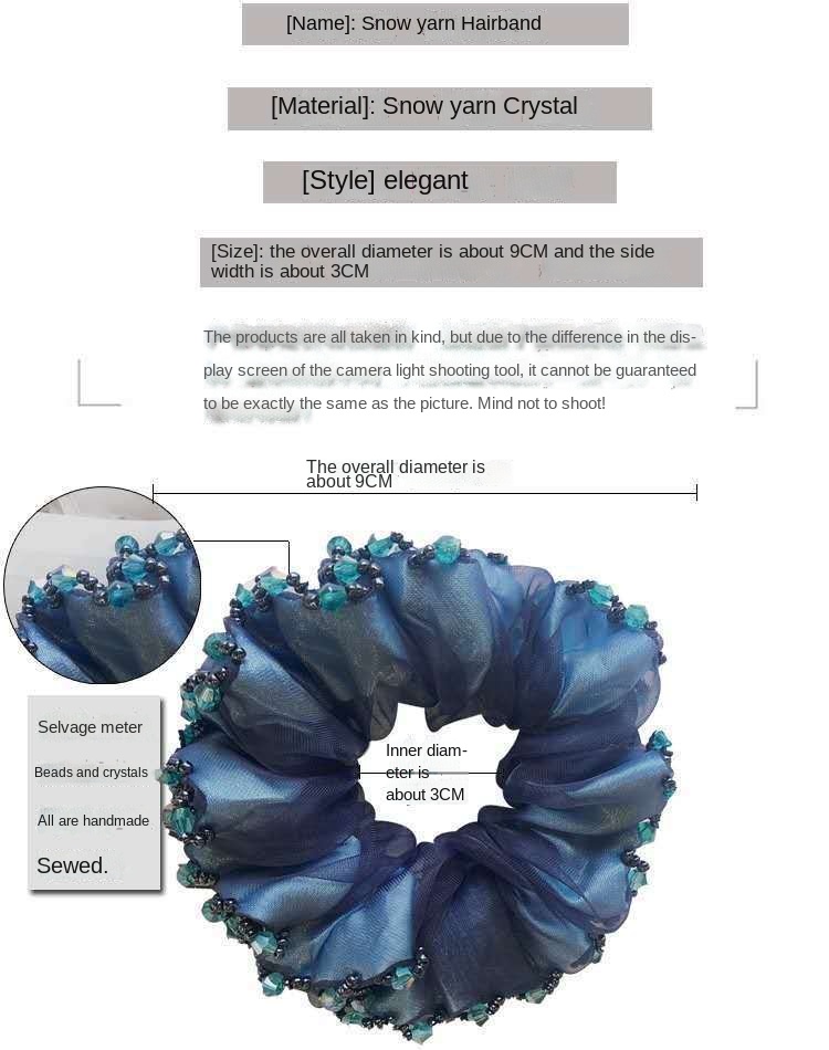 . Elegantes Blumen haars eil Kristall Pferdes chwanz Gummiband · Haarring Mode Frau Haarschmuck резинки для волос детям – Detail 3