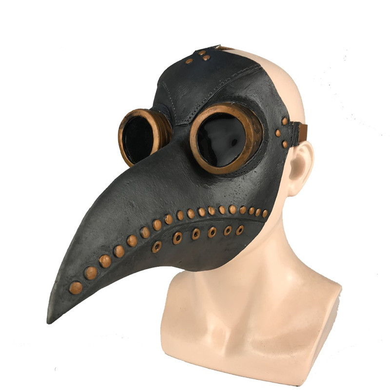 Pest Arzt Maske Halloween schwarz Gummi Arzt Maske Kostüm Steampunk Vogel Schnabel Latex Maske für Kinder und Erwachsene Cosplay Requisiten – Detail 5