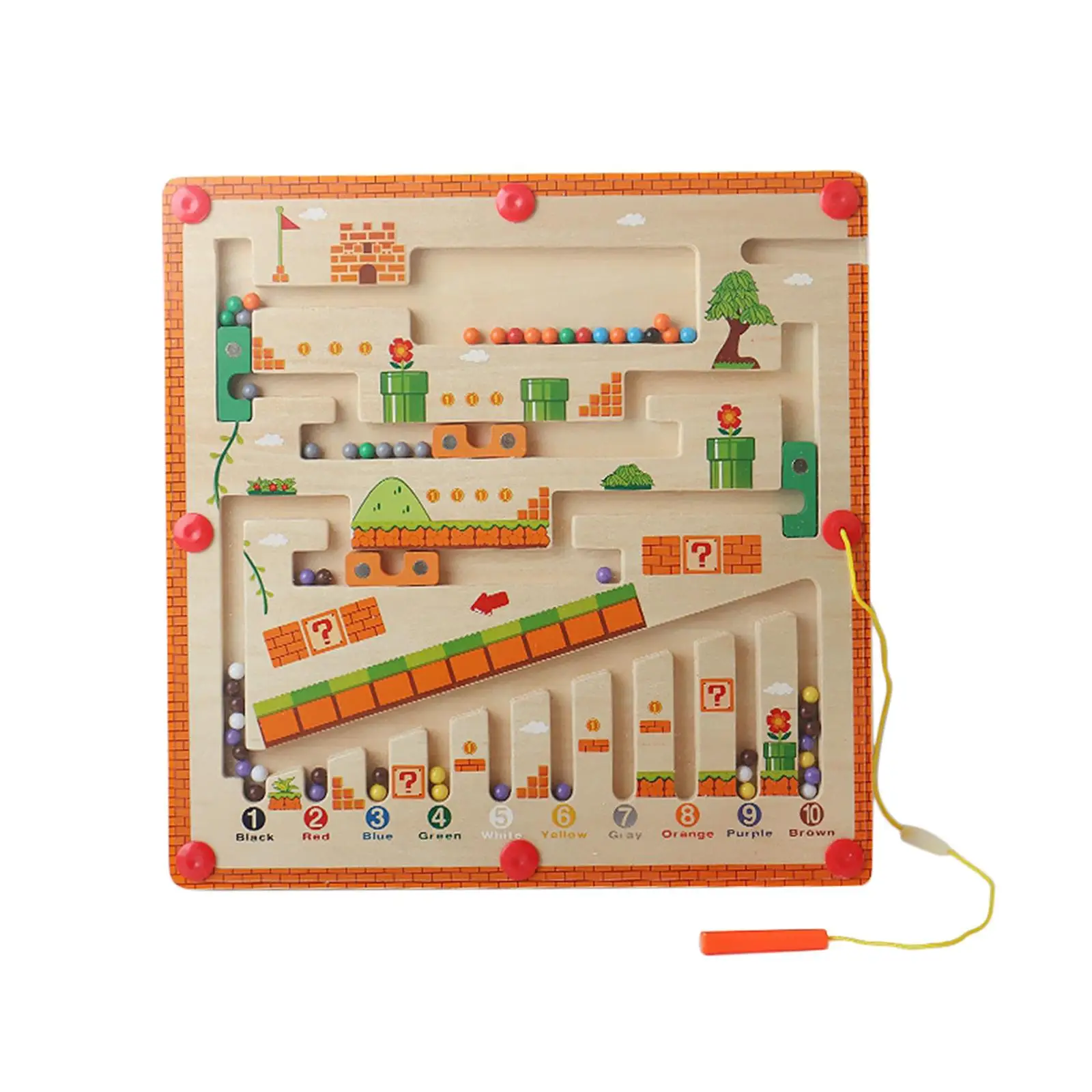 Wooden Magnetic Maze Board Fine Motor Skills Toys Development Montessori Toy for Kids Girls Boys Toddlers Birthday Gift