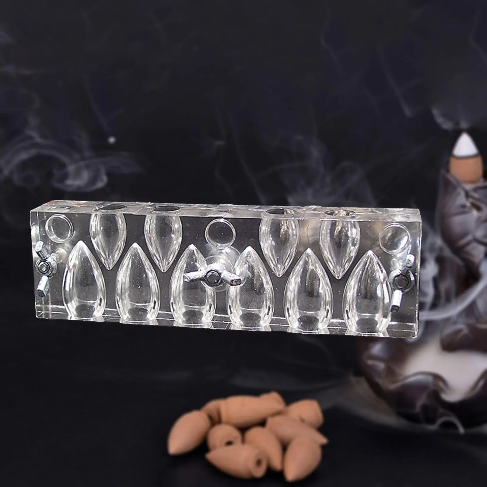 Backflow Incense Cone Mold 10 Grid Incense Making Supplies Transparent Portable Fragrant Mould for Incense Holder Yoga Fittings