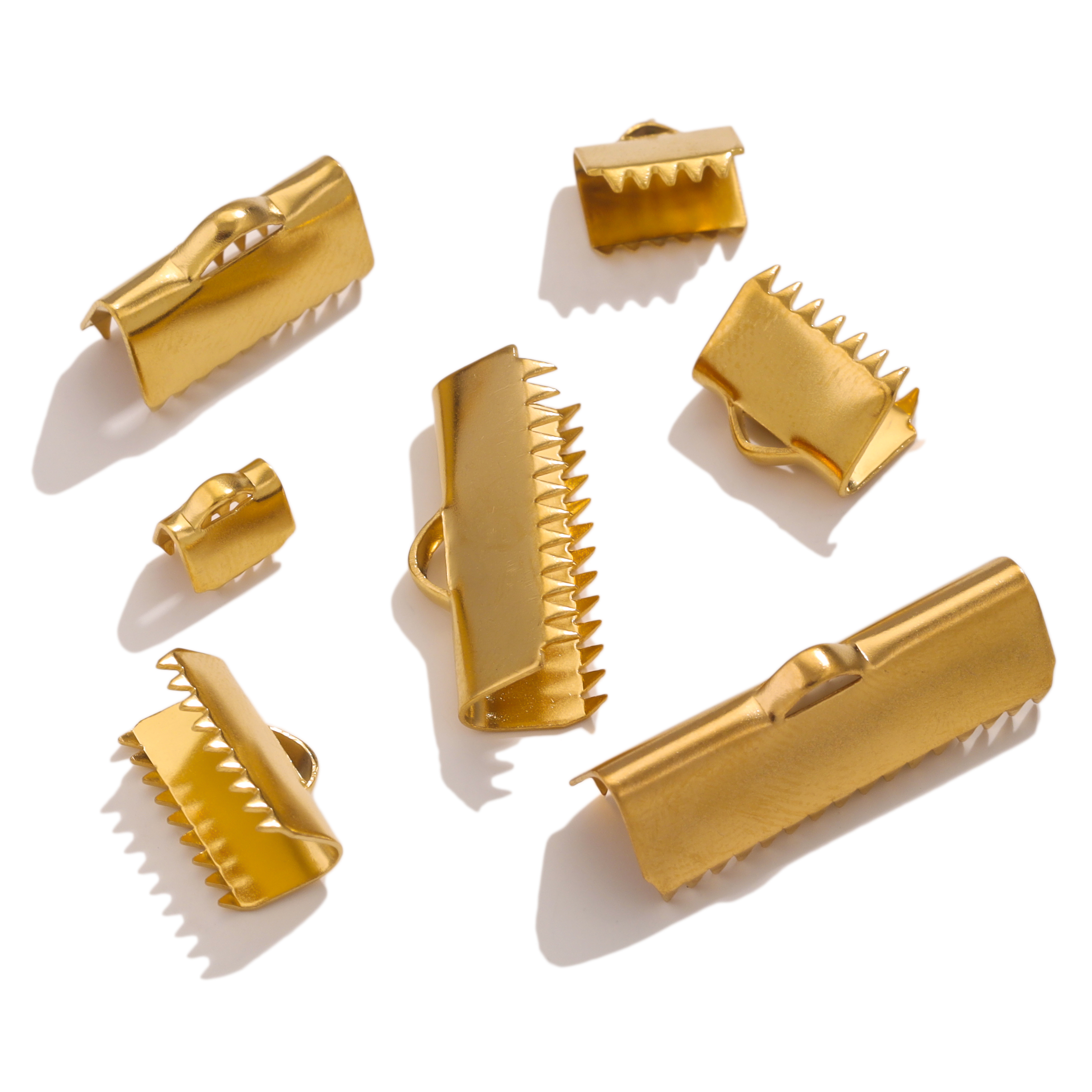 20 Stück Edelstahl PVD 18K vergoldet Crimp End Bead Buckle Tip Verschluss DIY Halskette Armband Verbinder für die Schmuckherstellung – Detail 3