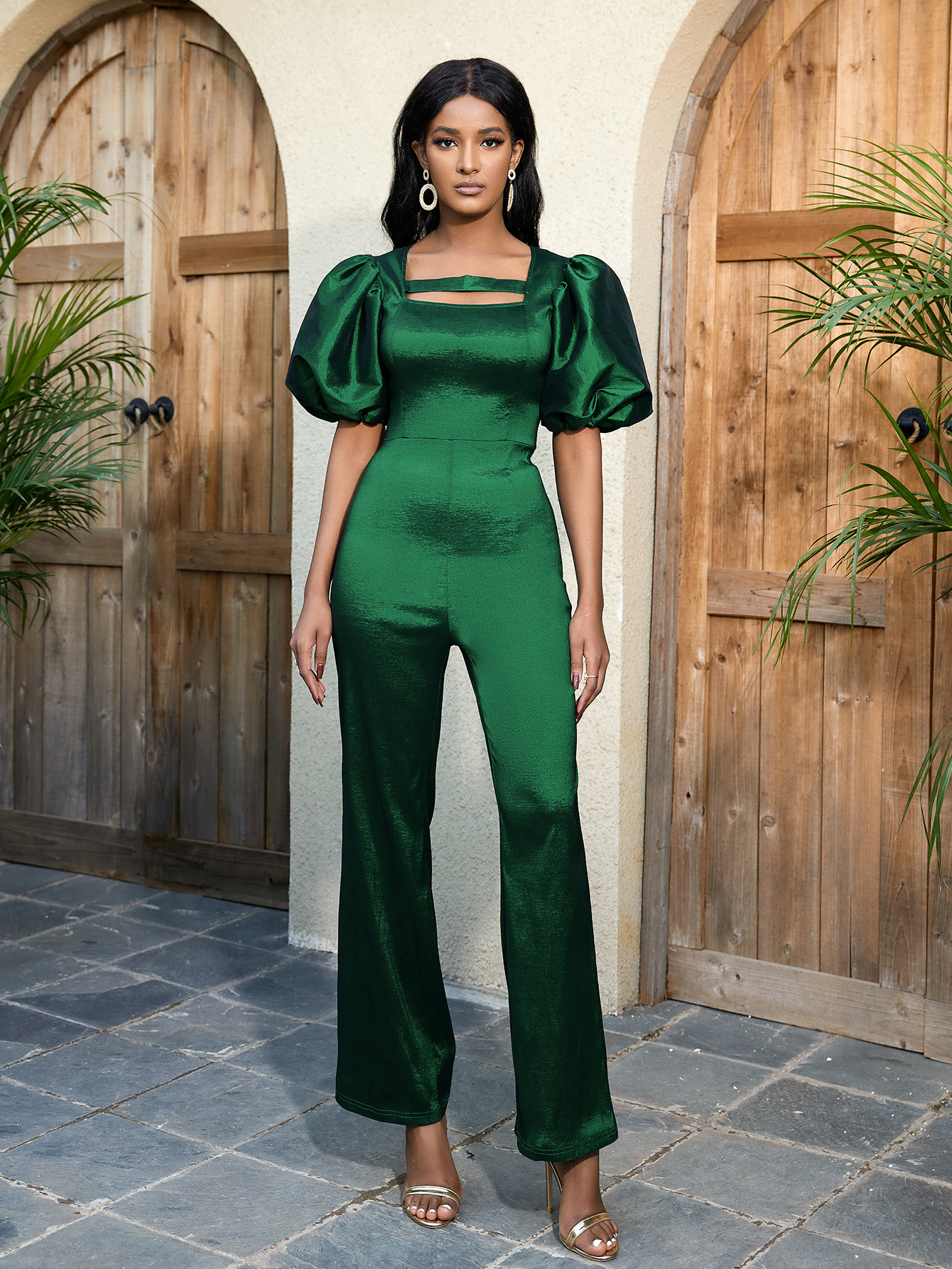 green colour jumpsuit