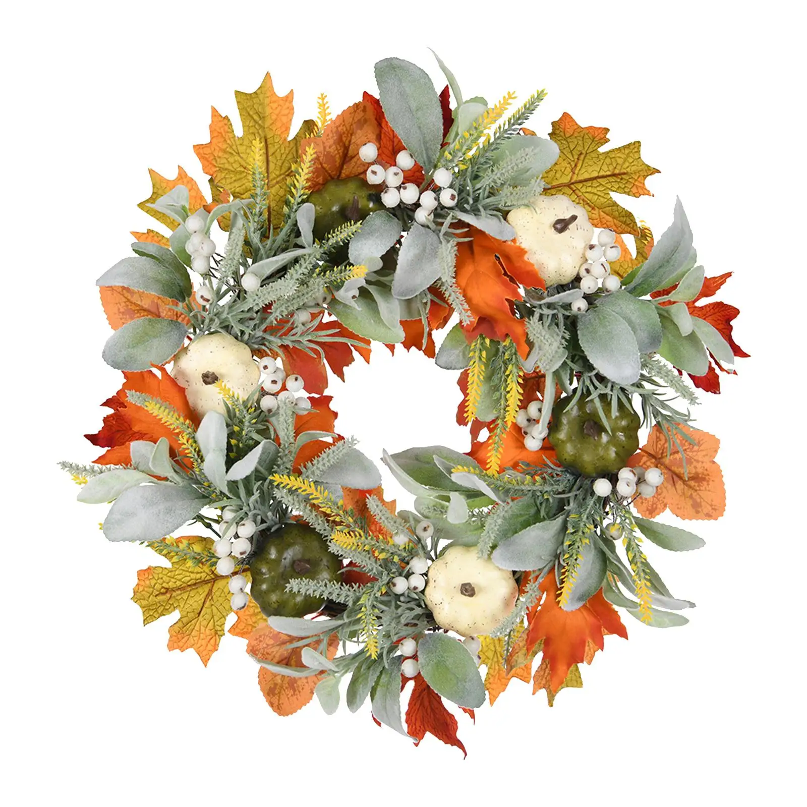 Fall Wreath 17.72`` Garland Halloween Wreath for Festival Porch Thanksgiving