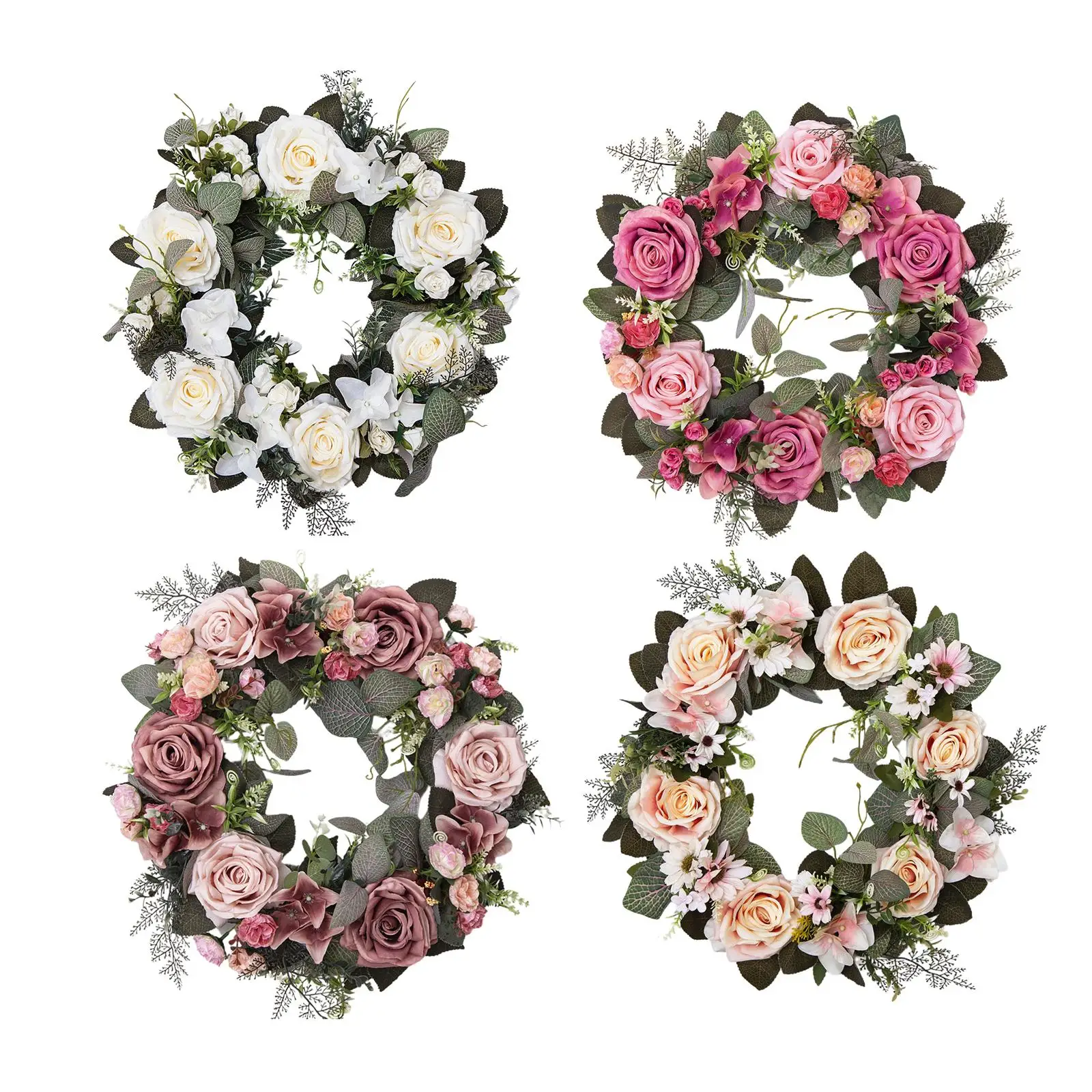 Handmade Artificial Wreath Photography Props Garland Hanging Wreath Floral Swag for Party Window Home Farmhouse Decor