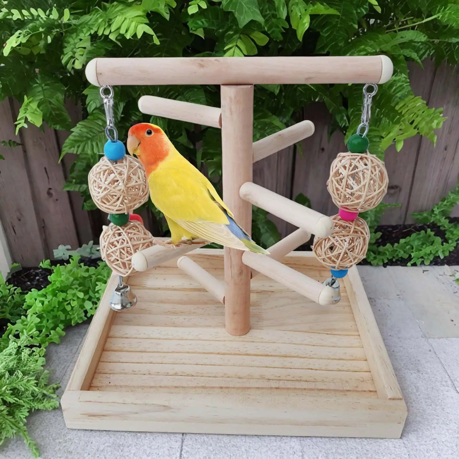 Wooden Solid Wood Perch Bird Training Stand Cage Accessories Climbing Ladder Bird Gym Cockatiel Lovebirds Parakeet Bird Perch