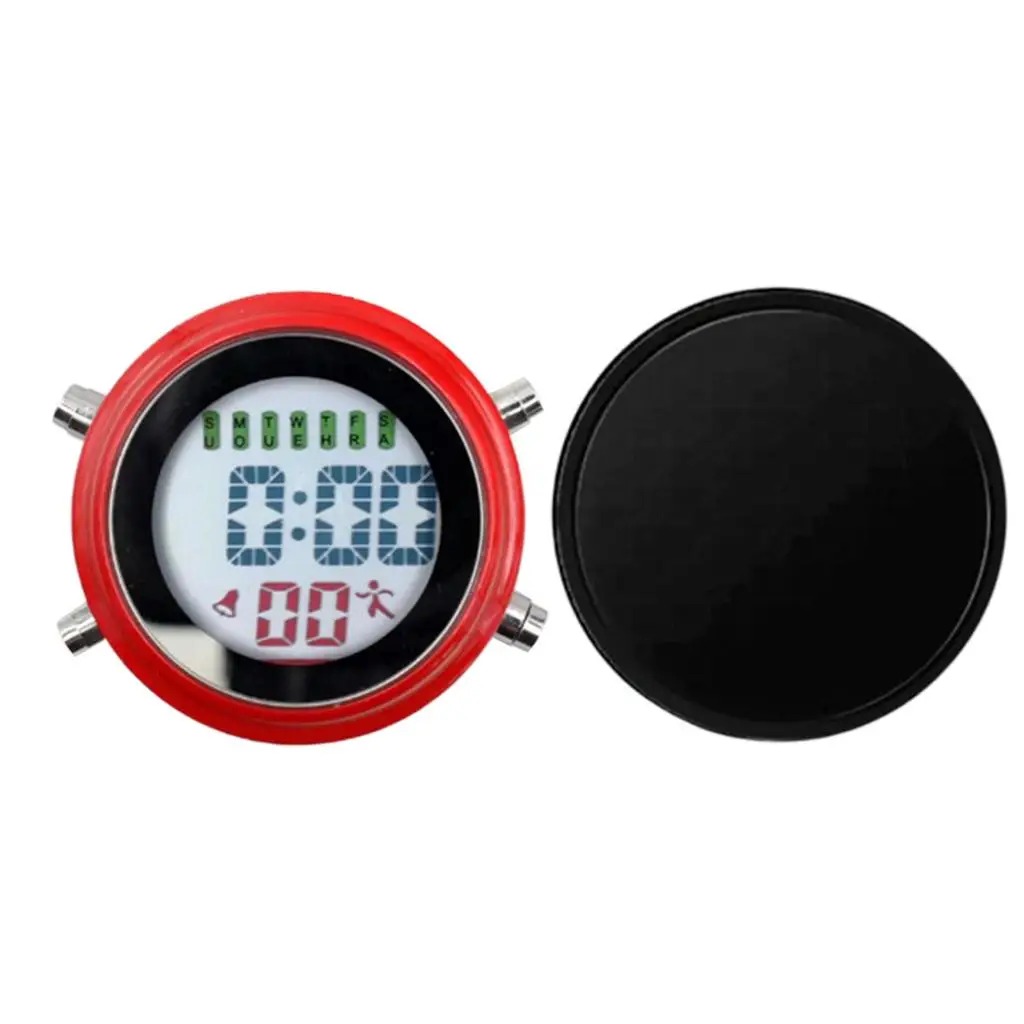 2x Mini Motorcycle Clock Watch Waterproof  Motorbike Digital Clock Time