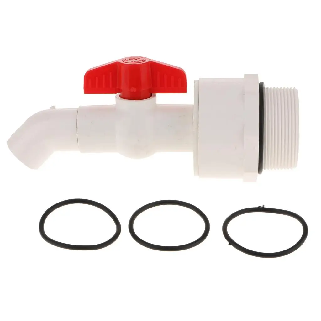 Drum Faucet with 3 Gaskets, 2`` Connection, 1`` Outlet, UPVC Material, 45°