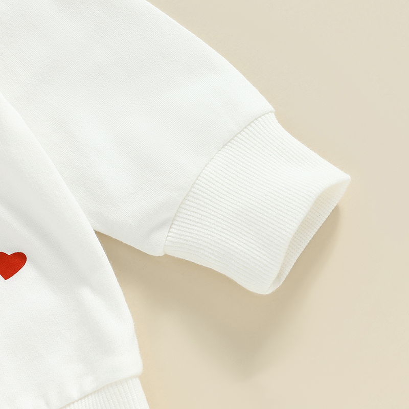 FOCUSNORM Valentines Tage Baby Jungen 2PCS Kleidung Sets 0-3Y Brief Herz Drucken Langarm Sweatshirt + Feste Hosen – Detail 13