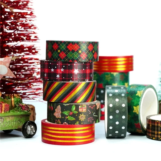 Christmas Gifts Wrapping Paper Paper Tape Colorful Self Adhesive