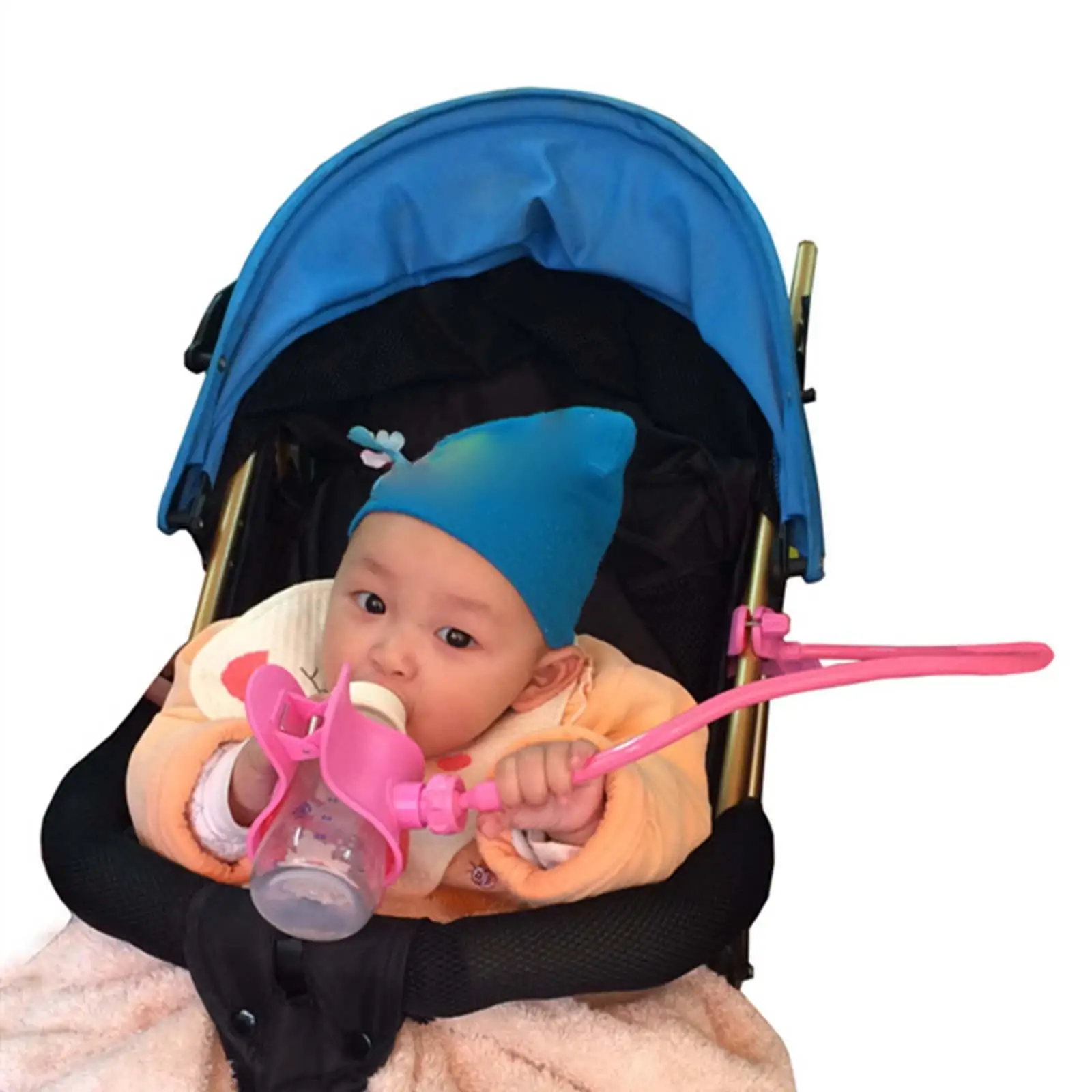 Adjustable Baby Bottle Holder Hands Free Clamp Feeding Bottle Bracket Durable for Pushchair Baby Bed Stroller Infant Nursing