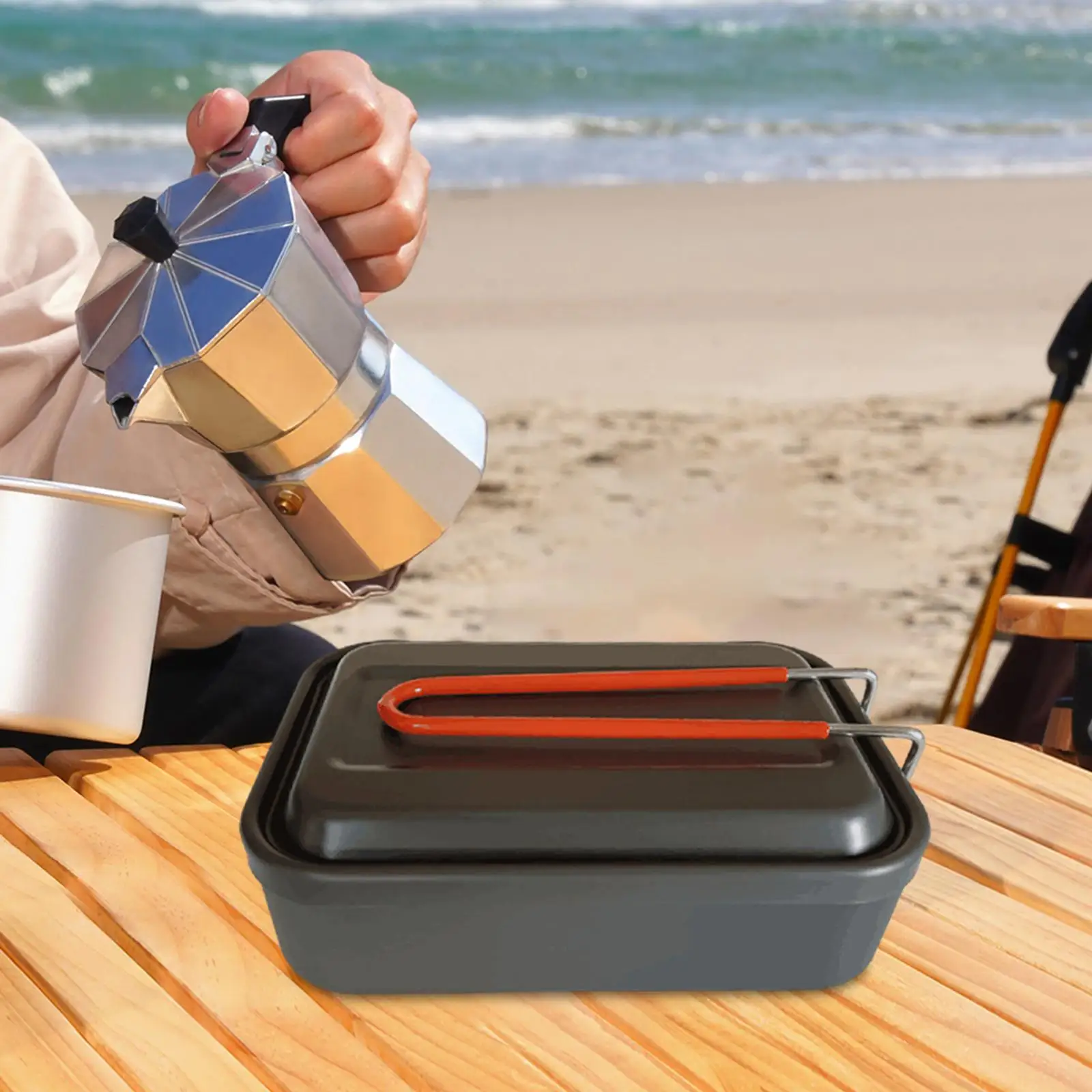 Lunch Box Food Boxes for Lunch Portable with Lid and Folding Handle Lunch