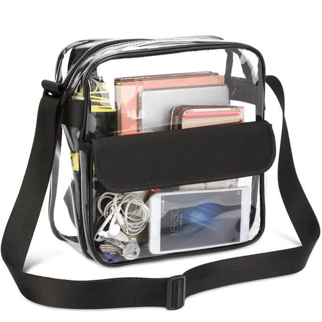 Sac à main en PVC transparent avec nom personnalisé et fleur de