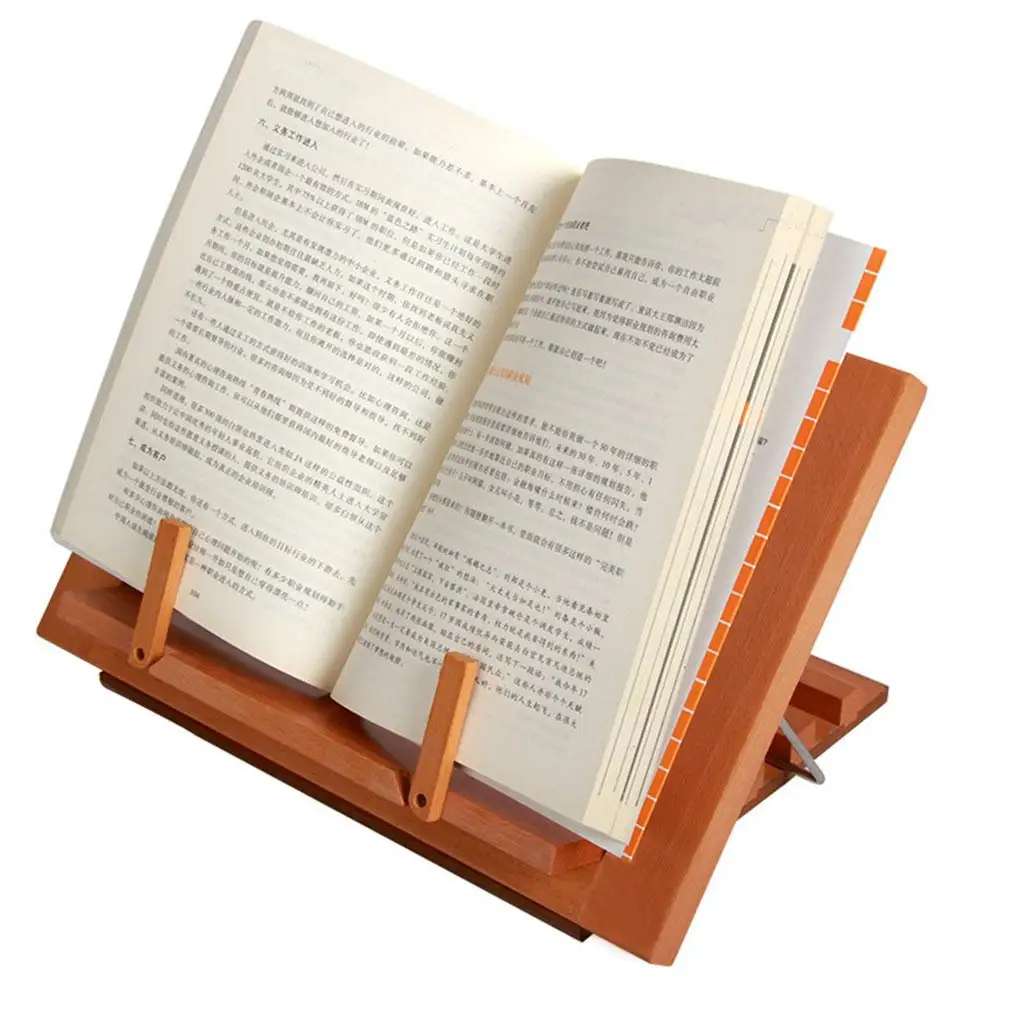 Wooden Book  Multi-Angle Standing Paper Clip for Study College